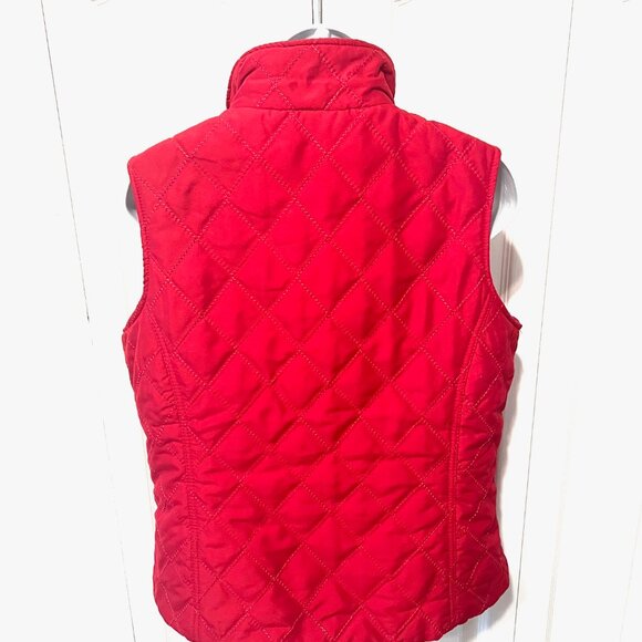 Jane Ashley-Women's Red/Black High Collar Quilted Vest-Medium--Zip Up Front-Pock - Picture 13 of 16